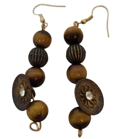 Tigers Eye Vintage Saucer Clear Crystal - Picture 1 of 2